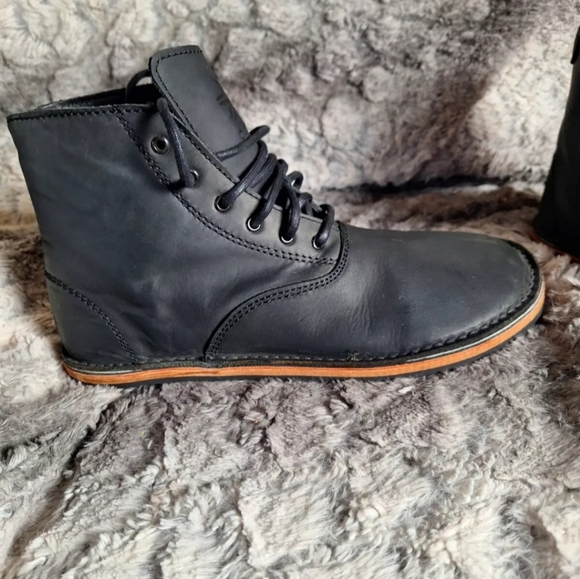 Davinci Black Leather Barefoot Combat Boots Zero Drop - Picture 5 of 12